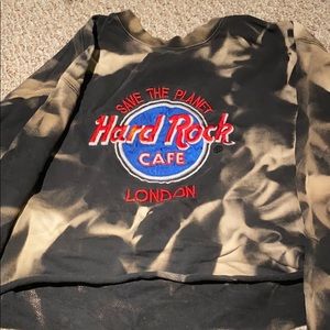 Vintage Tie-Dyed Hard Rock Cropped Crewneck